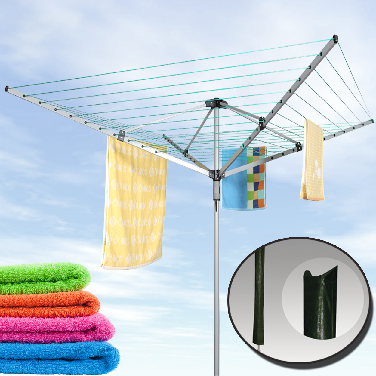 4 ARM ROTARY AIRER - Ideal for Airing and Drying washing line