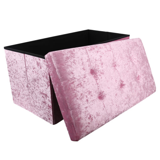 Double Velvet Ottoman Box Crushed Velvet Storage Box