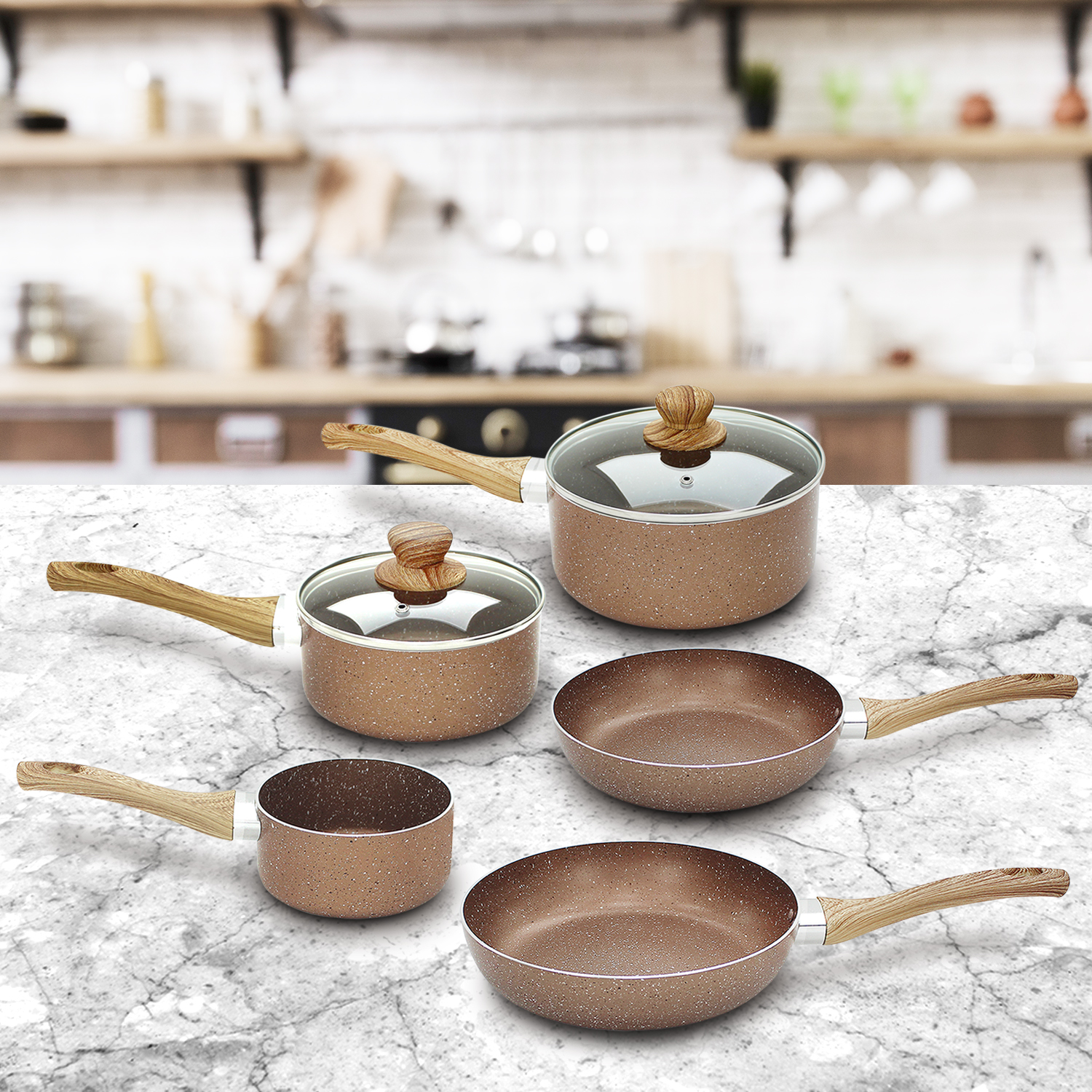 Wooden pan set shop