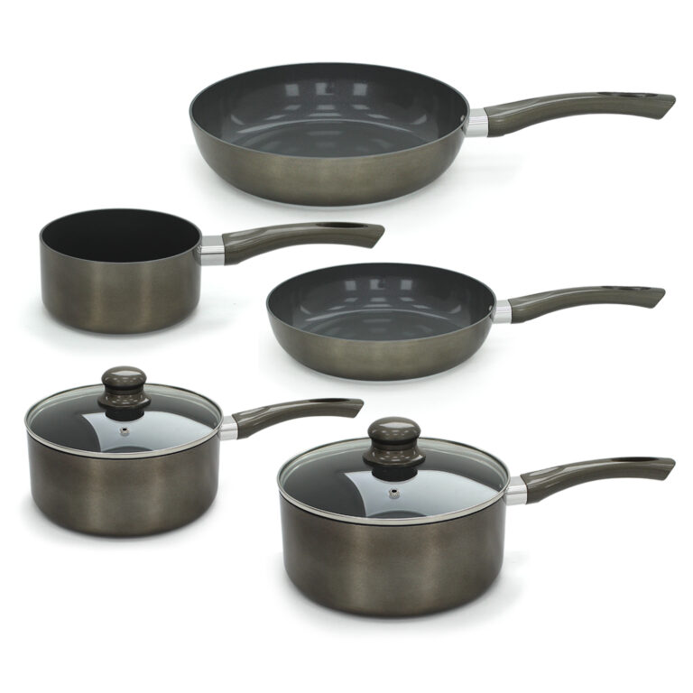 Titanium Pro Pan 7 Piece Set Non Stick Ceramic Saucepan Frying