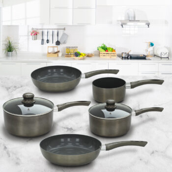 Titanium Pro Pan 7 Piece Set - Non Stick Ceramic Saucepan Frying Cookware