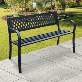 black metal bench
