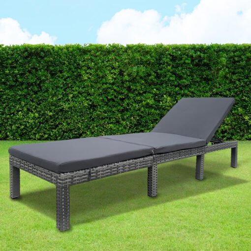 rattan sunlounger