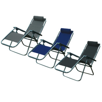 Set of 2 Zero Gravity Textoline Garden Chairs