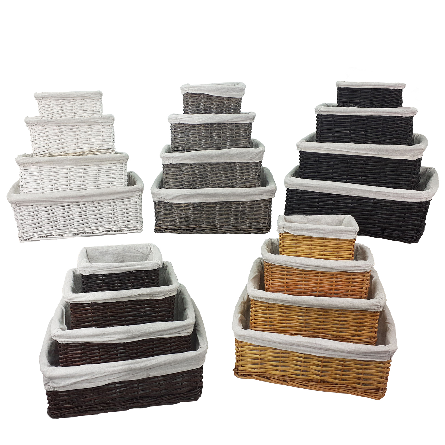 Black and white wicker baskets deals