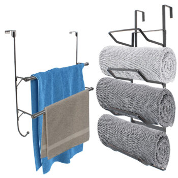 2 or 4 Tier Over Door or Wall Mounted Towel Rack Rail