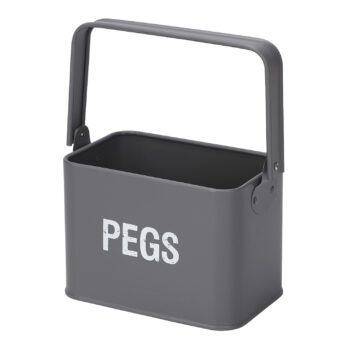 Grey Peg Storage Tin with Handle