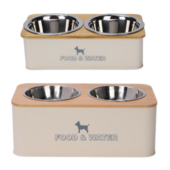 Raised Pet Food & Water Station Dog Double Diner - Small or Large