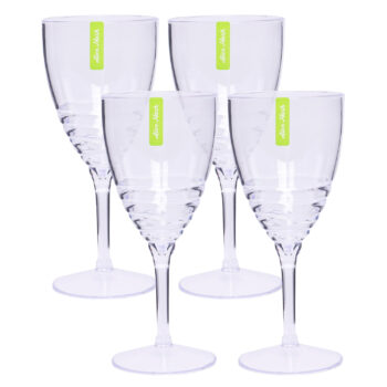 Pack of 4 Plastic Swirl Wine Glasses by Alex Nash