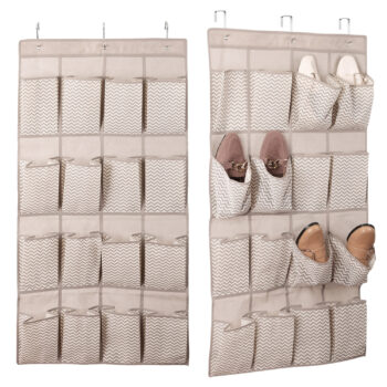 Beige 16 Pocket Over Door Hanging Storage Organiser by Alex Nash
