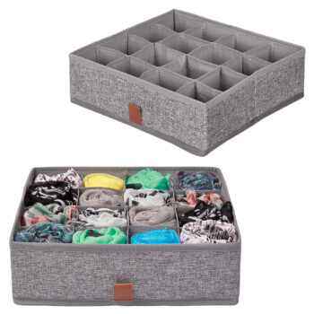 Grey 16 Section Drawer Storage Wardrobe Organiser by Alex Nash