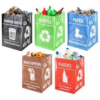 Pack of 5 Heavy Duty Recycle Sorting Bags with Handles
