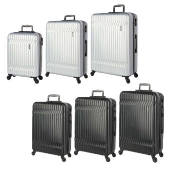 3 Piece Hard Shell Luggage Set | 20", 24", & 28" Suitcases - Black or Silver