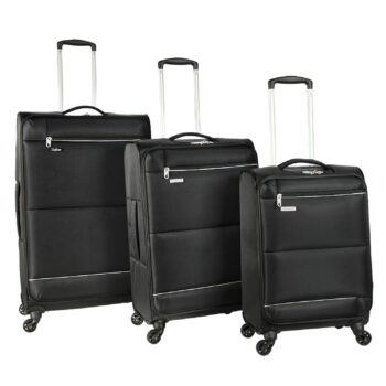 3 Piece Lightweight Luggage Set | 20″, 24″, & 28″ Suitcases – Black