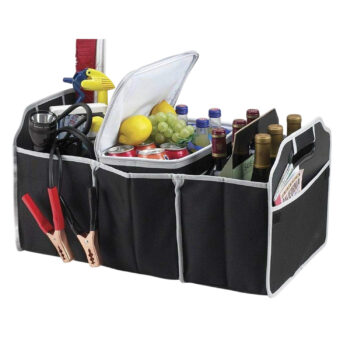 Large Foldable Black Car Boot Trunk Storage Organiser with Pockets