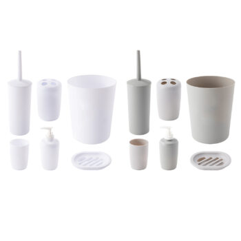 6 Piece Bathroom Accessory Set in White or Grey by The Cleaning Expert