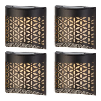 Set of 4 Moroccan Style Solar Wall or Fence Lights