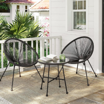 3 Piece Acapulco String Garden Chairs and Table Outdoor Furniture Set