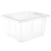 30L Clear Storage Box with Clear Lid Organiser for Home by STASH'D