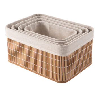 Set of 4 Nesting Bamboo Storage Baskets by Alex Nash