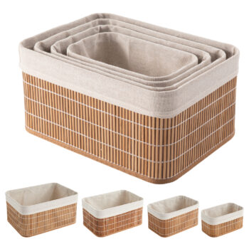 Set of 4 Nesting Bamboo Storage Baskets by Alex Nash