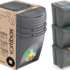 Set of 3 Stackable 25L Recycling Bins