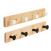 Bamboo Coat Hook Rack by Alex Nash – Black or White Pegs | Pack of 1, 2, or 4