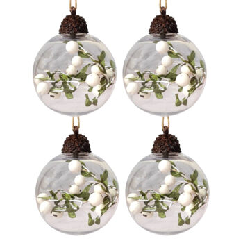 Pack of 4 Foliage Christmas Baubles