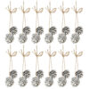 Pack of 12 White Pine Cone Christmas Decorations