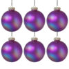 Pack of 6 Purple Iridescent Glass Christmas Baubles