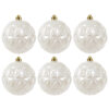 Pack of 6 Large 15cm White Christmas Baubles