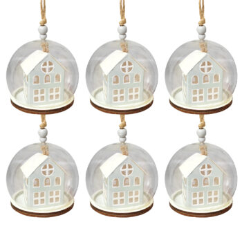 Pack of 6 Nordic House Christmas Baubles