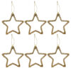 Pack of 6 Nordic Twine Star Christmas Decorations