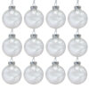 Pack of 12 Clear Feather Christmas Baubles