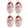 Pack of 4 Santa Claus Face Christmas Baubles