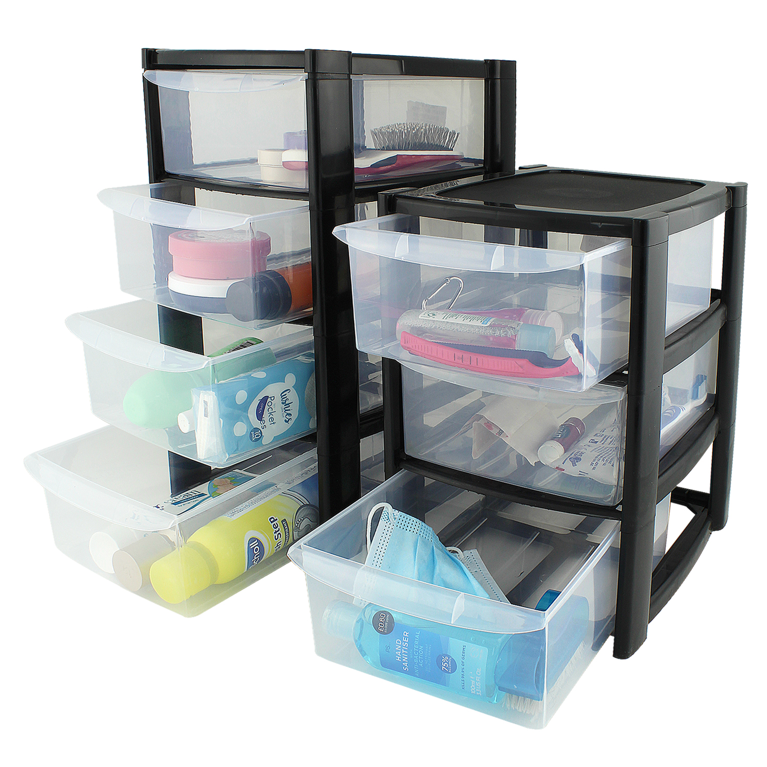 3-Tier & 4-Tier Mini Storage Drawer Unit with Clear Drawers by STASH’D - Image 3