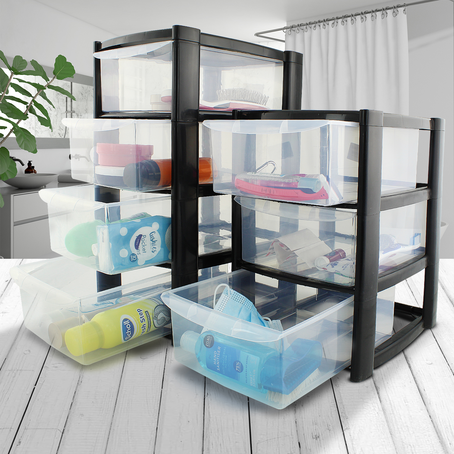 3-Tier & 4-Tier Mini Storage Drawer Unit with Clear Drawers by STASH’D - Image 4