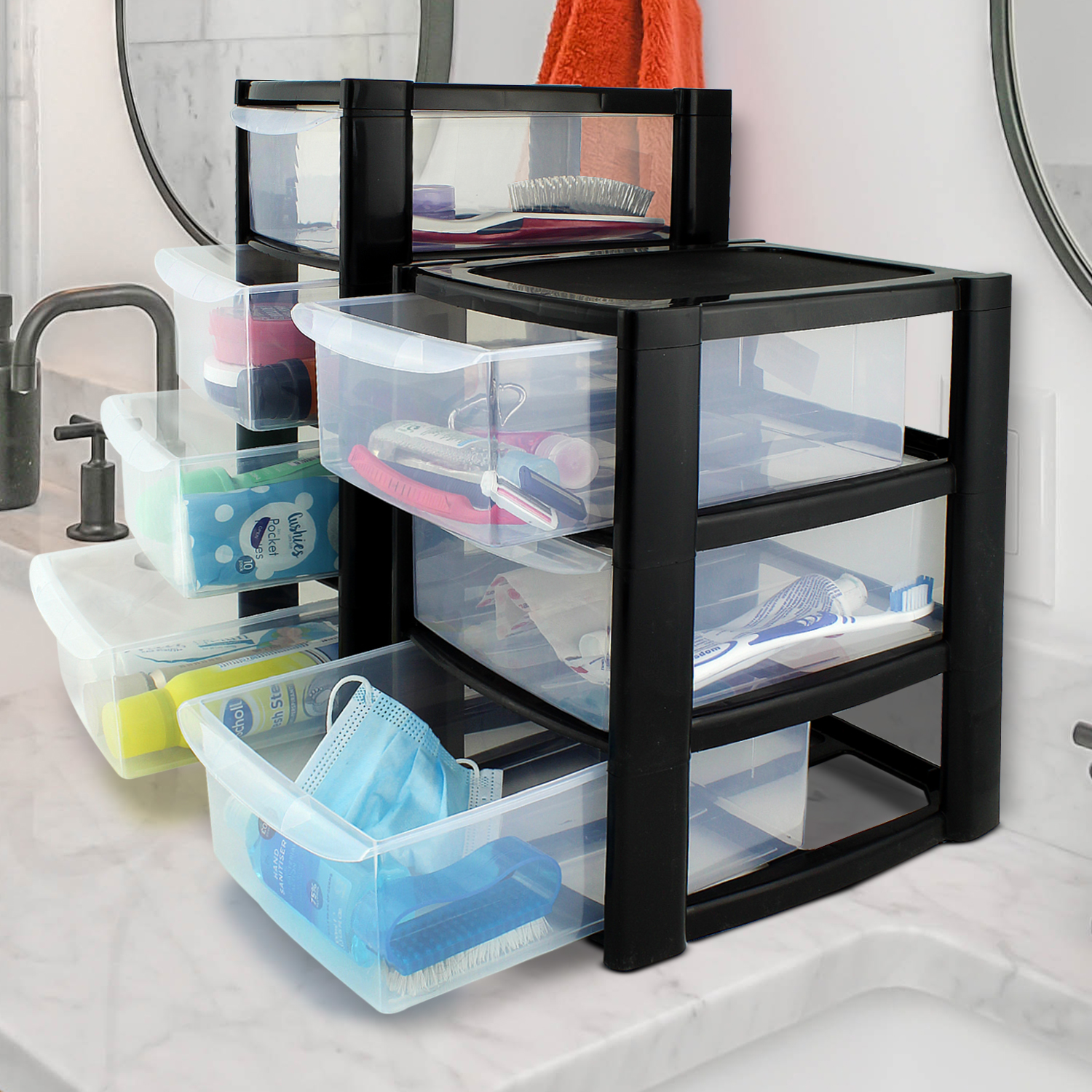 3-Tier & 4-Tier Mini Storage Drawer Unit with Clear Drawers by STASH’D - Image 2