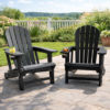 Adirondack Garden Lounge Chair with Cup Holder - Grey or Black