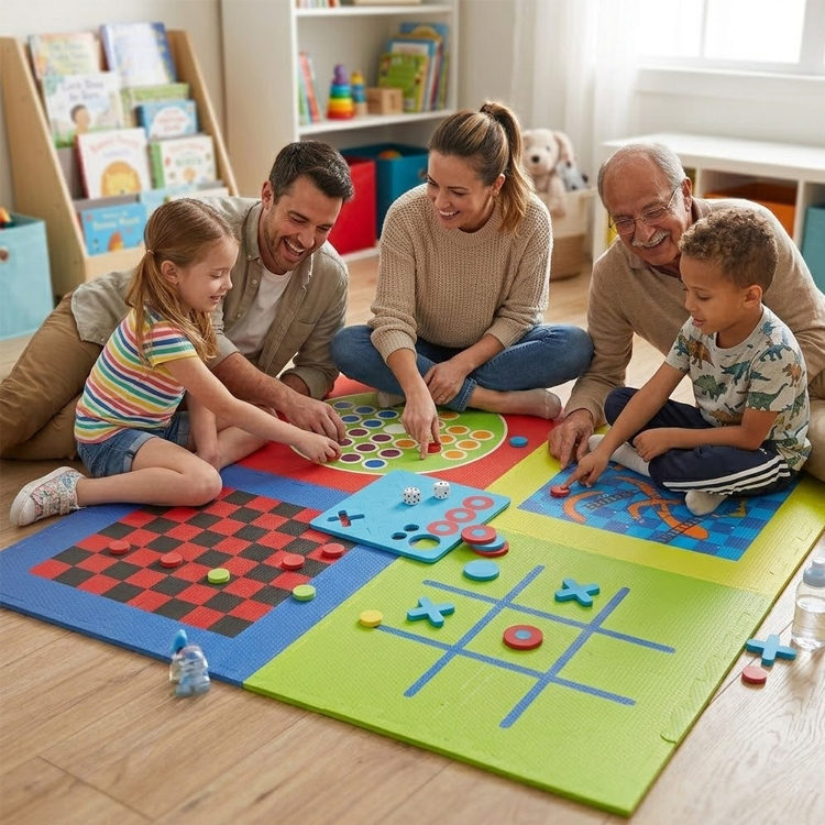 4-in-1 Foam Game Activity Play Mat – 119 x 119cm - Image 2