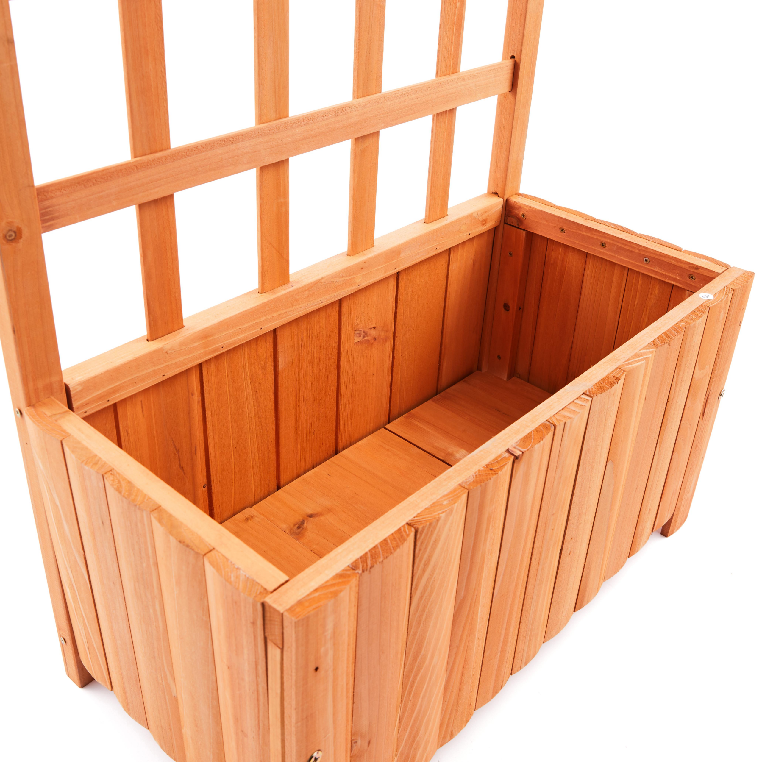Wooden Arched Trellis Planter Box with Climbing Frame - Image 3