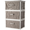 3 Tier Storage Drawer Unit with Grey Fabric Drawers