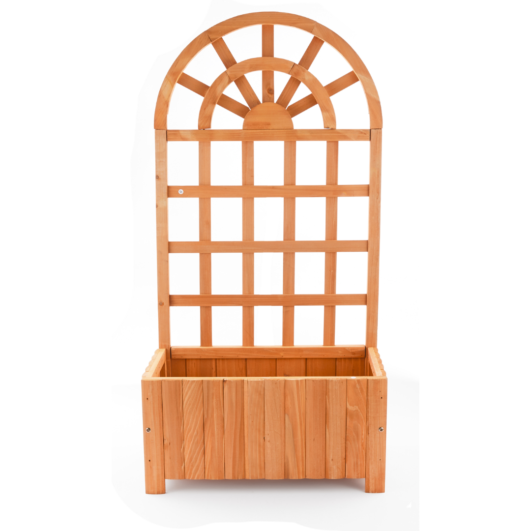 Wooden Arched Trellis Planter Box with Climbing Frame - Image 5