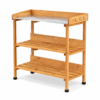 Wooden Potting Table with Galvanised Worktop – 3 Tier Garden Workbench