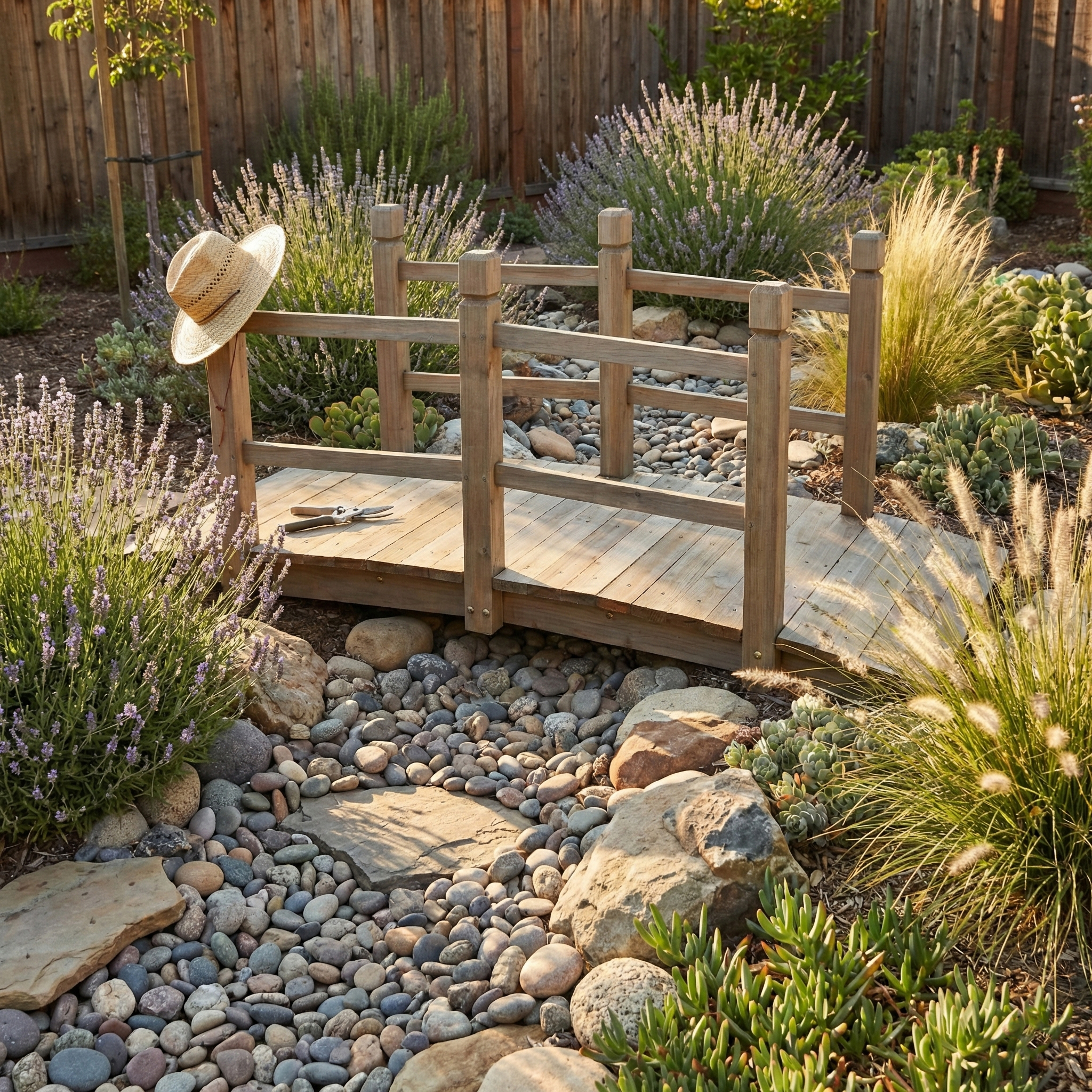 Wooden Garden Bridge with Handrails – Decorative Outdoor Footbridge - Image 7