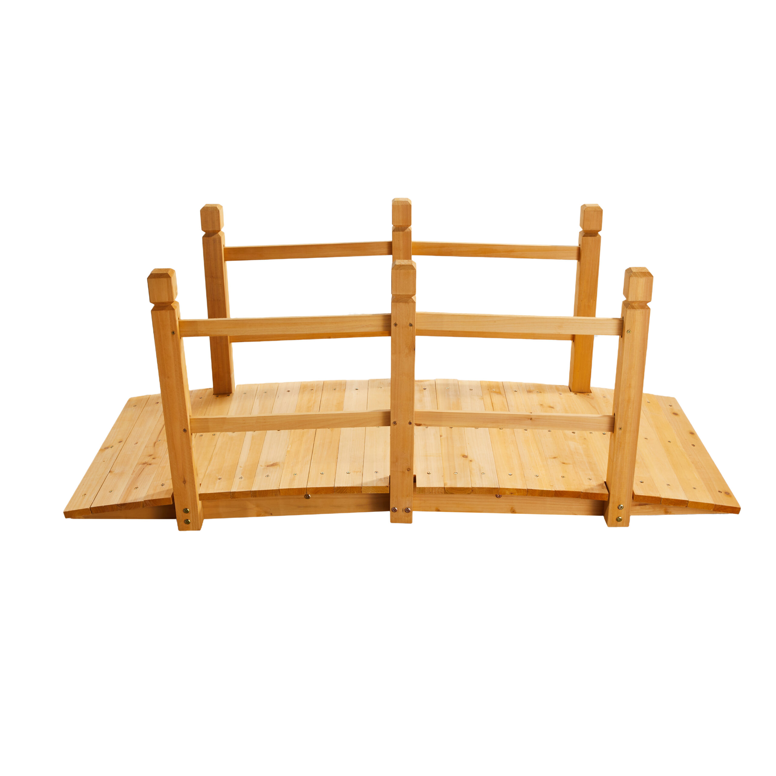 Wooden Garden Bridge with Handrails – Decorative Outdoor Footbridge - Image 4