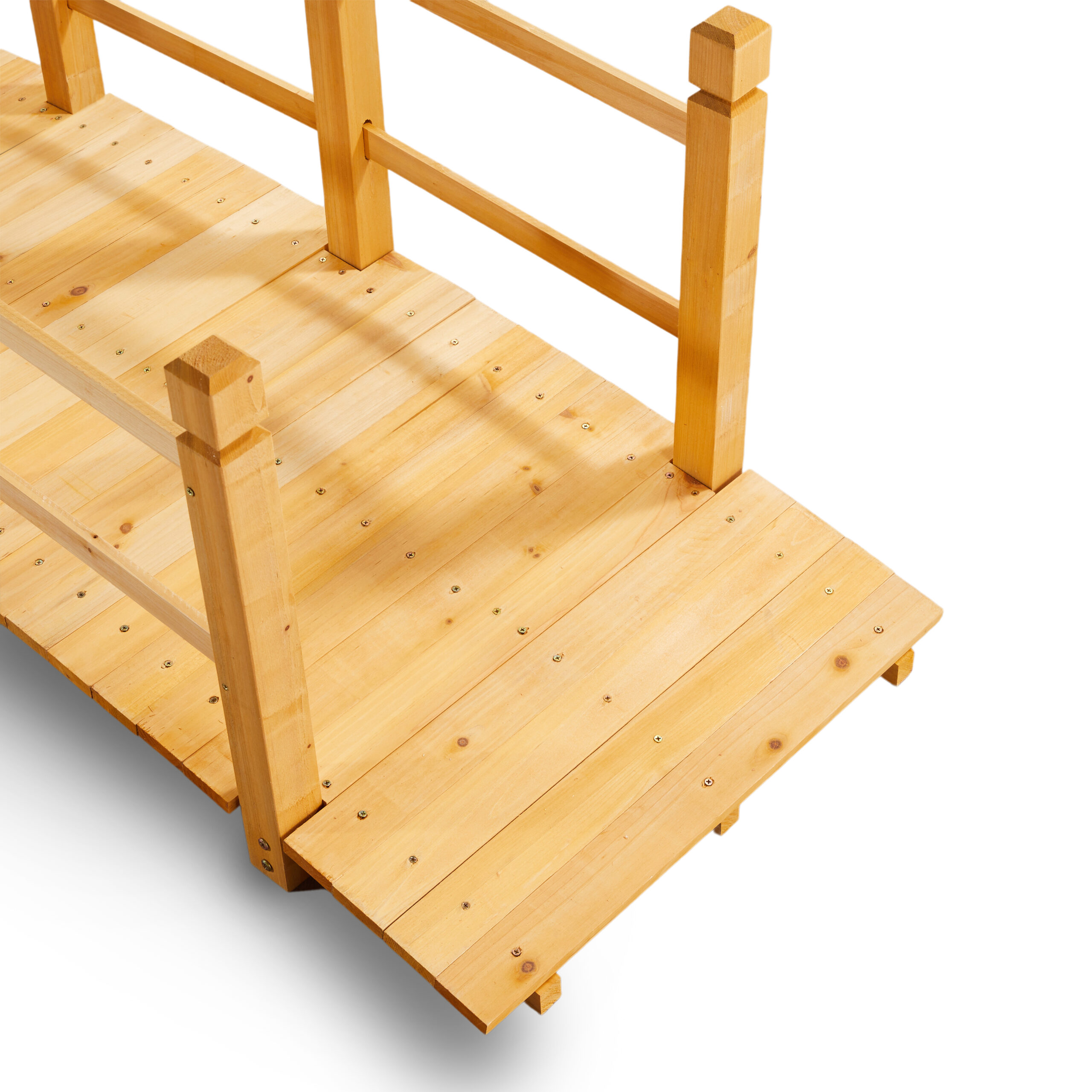 Wooden Garden Bridge with Handrails – Decorative Outdoor Footbridge - Image 8